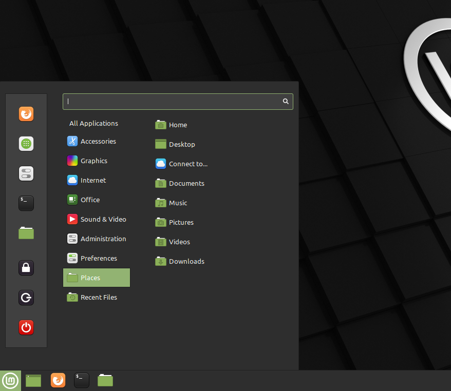 A screenshot of Linux Mint, whose interface ressemble Windows 10.