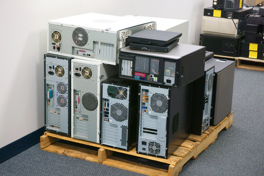 Photo of a pile of computer tower from the early 2010s